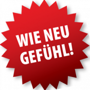 roter Stern mit Wie neu gefühl Slogan